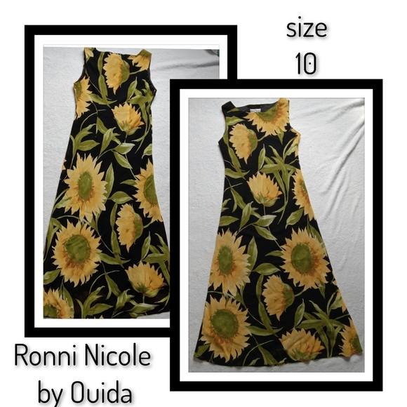 Ronni Nicole Dresses & Skirts - Ronni Nicole by Ouida Sleeveless Sunflower Maxi Dress size 10